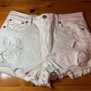 Aeropostale White Distressed Jean Shorts